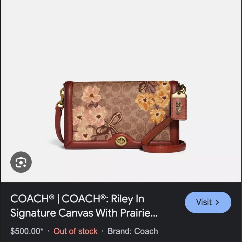 Coach 54652 Prairie Signature Riley Tan Rust Crossbody Bag